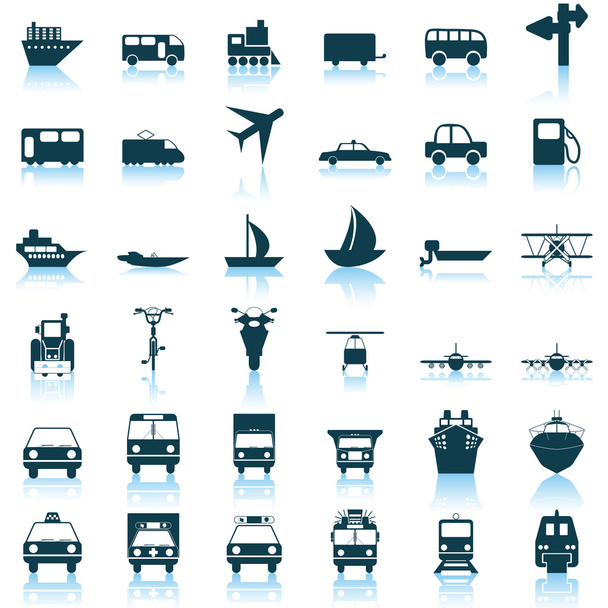 vervoer icons set - Vector, afbeelding