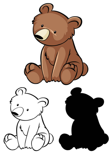 Набор медвежьей карикатуры
 - Вектор,изображение