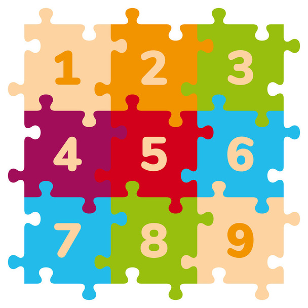 Піна Діти грати килимок номер головоломки
 - Вектор, зображення