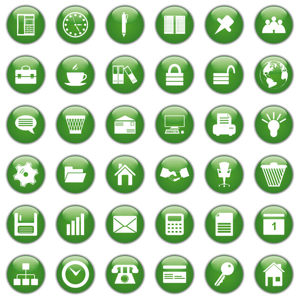 Business and office icons set - Vector, Imagen