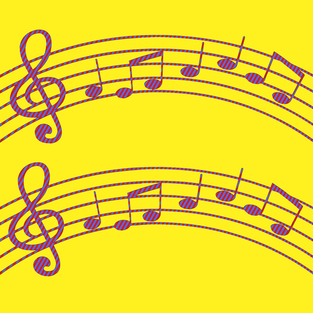 Поп-арт Музыкальные ноты
 - Вектор,изображение