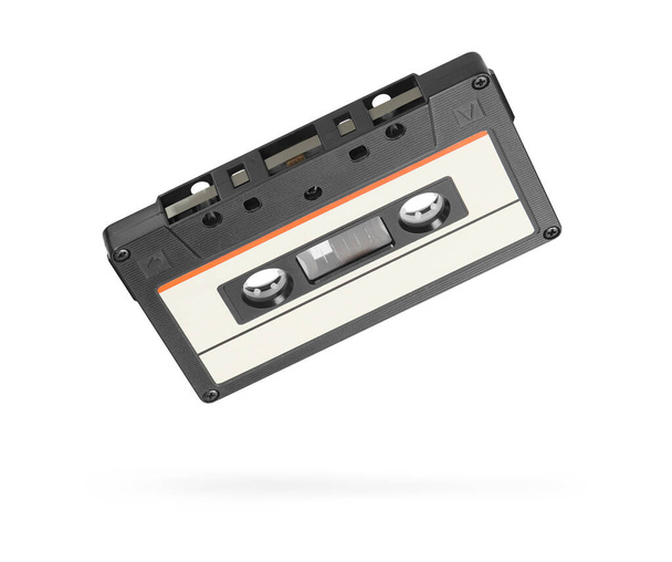 Retro old audio tape cassette isolated on white with clipping path - Foto, Bild