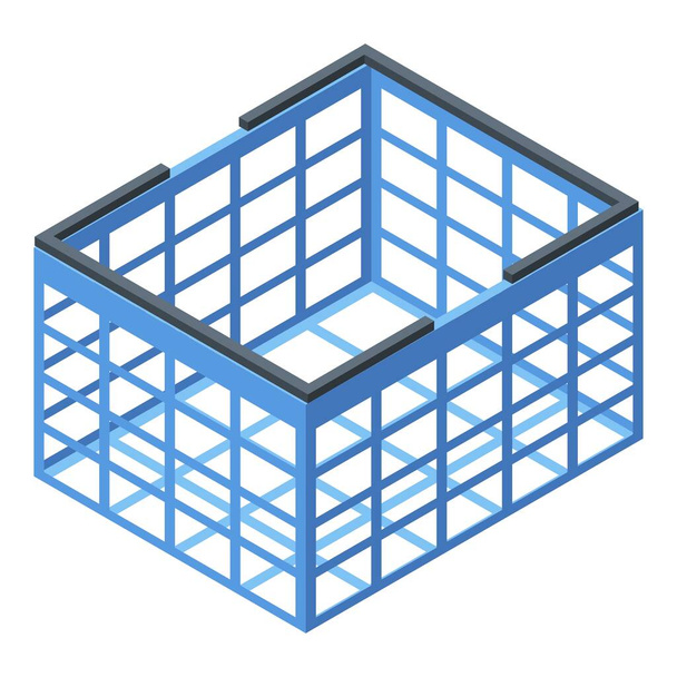 Supermarket basket icon, isometric style - Vector, imagen