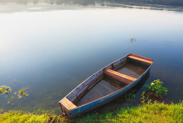 wooden boat with water inside - Photo, Image