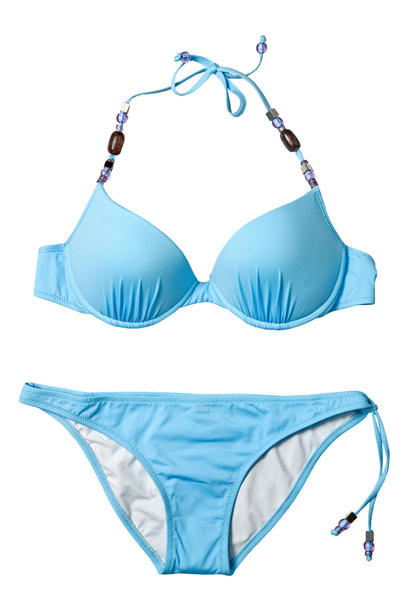 Blue woman swimming suit isolated on white - Foto, imagen