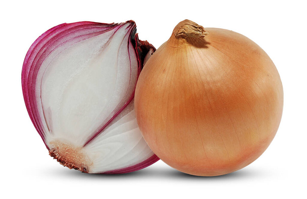 Red onion vegetable isolated on white background - Photo, Image