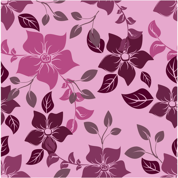 Vector spring abstract background flowers seamless pattern - Vector, Image