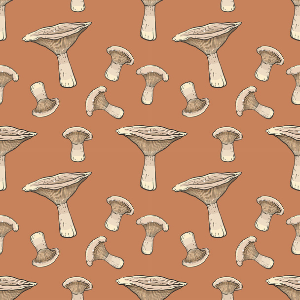 dark boletus mushrooms pattern - Vector, Imagen