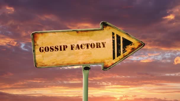 Вуличний знак Шлях до фабрики Gossip
 - Кадри, відео