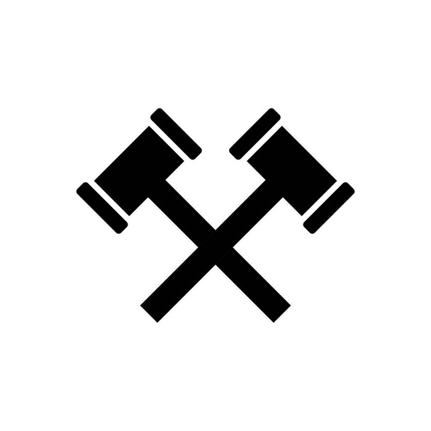 krzyż drewniany młotek sędzia młot projekt logo - Wektor, obraz