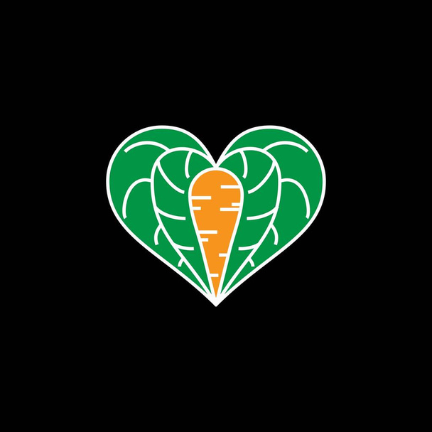 wortel liefhebbers logo vector illustratie - Vector, afbeelding