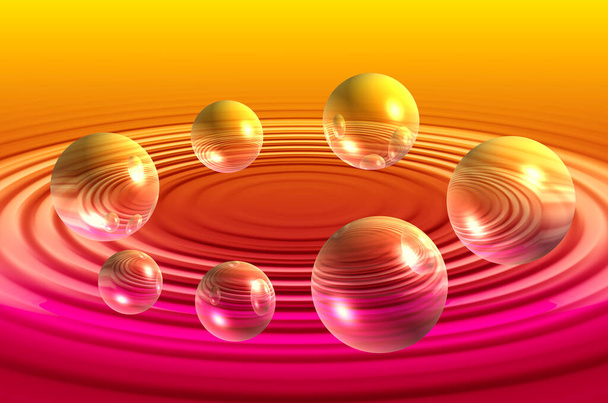 abstract futuristic spheres graphic background - Photo, Image