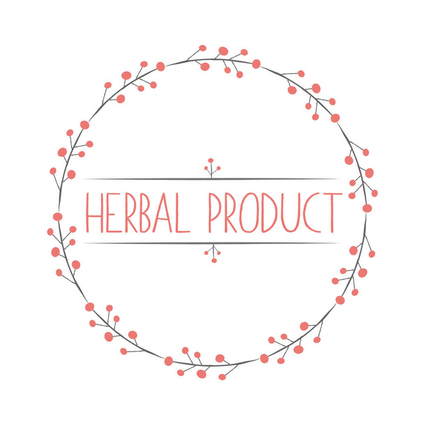 Herbal Product sticker, vector illustration for graphic and design - Vettoriali, immagini