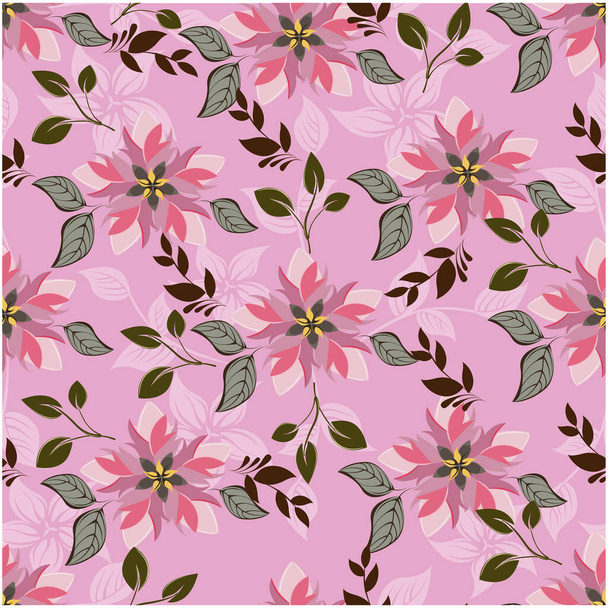 Vector spring abstract background flowers seamless pattern - Вектор, зображення