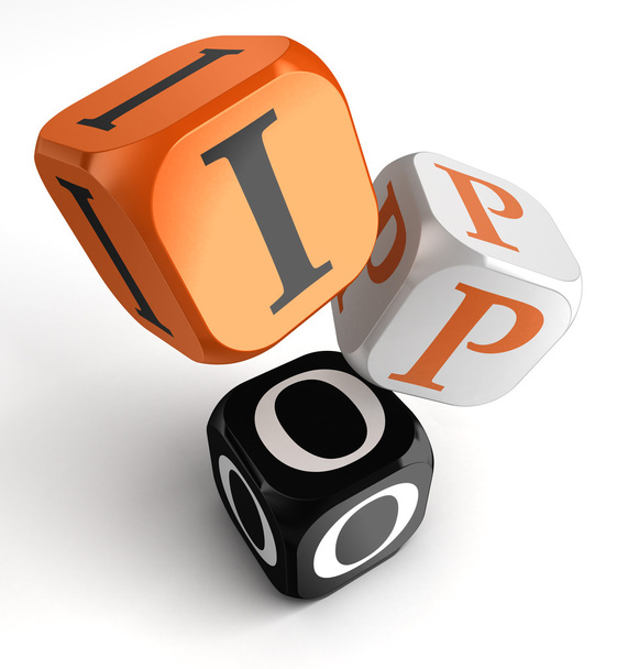 ipo orange black dice blocks - Photo, Image