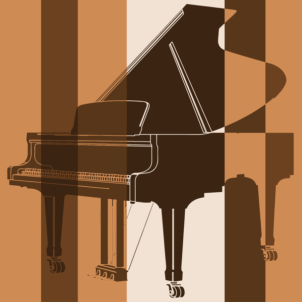 Pop art. kuyruklu piyano - Vektör, Görsel