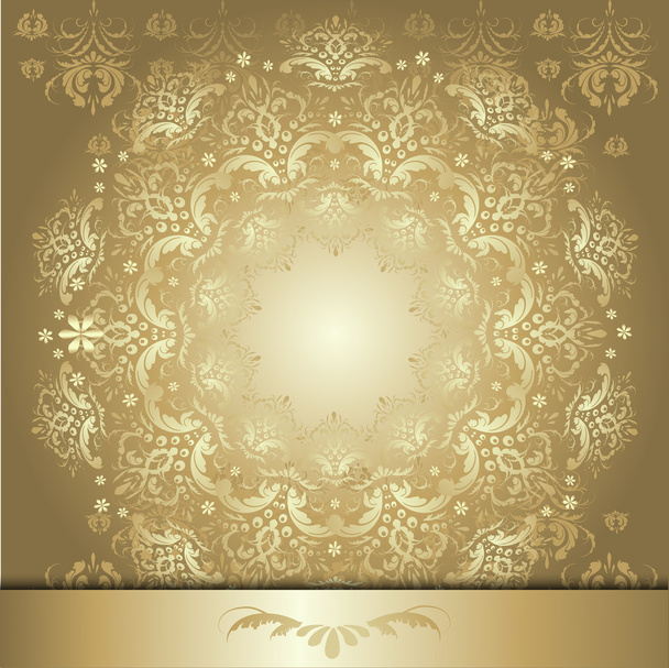 pattern with gold ribbon - Vektor, kép