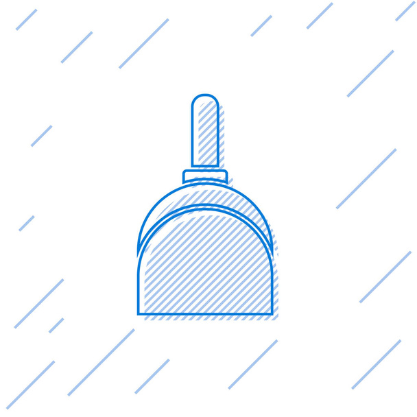 Blue line Dustpan icon isolated on white background. Cleaning scoop services.  Vector Illustration - Vector, Image