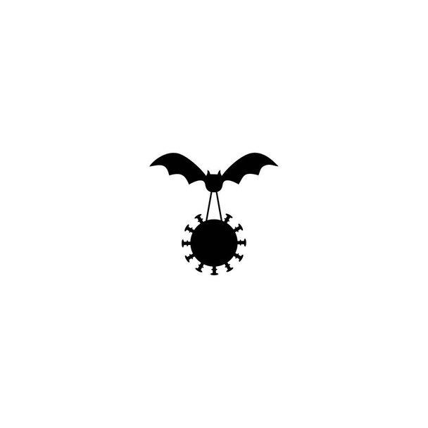 νυχτερίδα που φέρουν με τον ιό Κορόνα σκηνή - Διάνυσμα, εικόνα