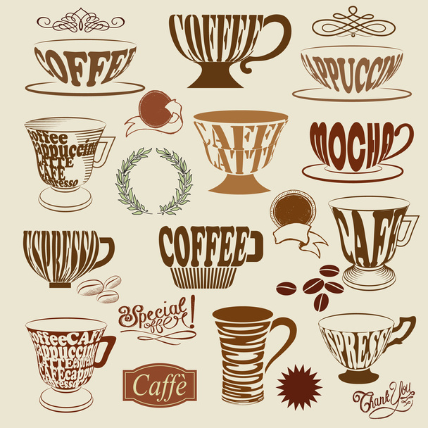 kavárna ikony a symboly - Vektor, obrázek