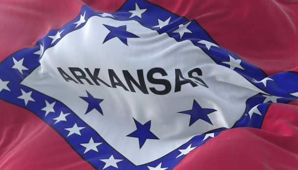 Arkansas bayrağı, Birleşik Devletler bölgesi. - Fotoğraf, Görsel
