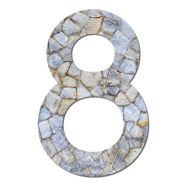 lettertype stenen muur textuur numerieke 8 - Foto, afbeelding