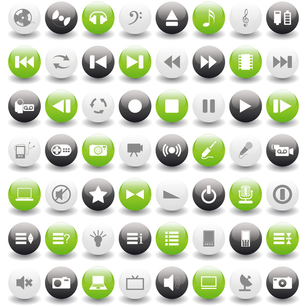 Musical icons set - Vector, afbeelding