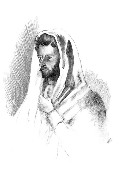 Esquisse dessinée à la main du portrait de l'apôtre Paul - Photo, image