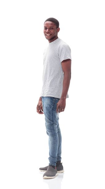 casual guy in jeans and white t-shirt - 写真・画像