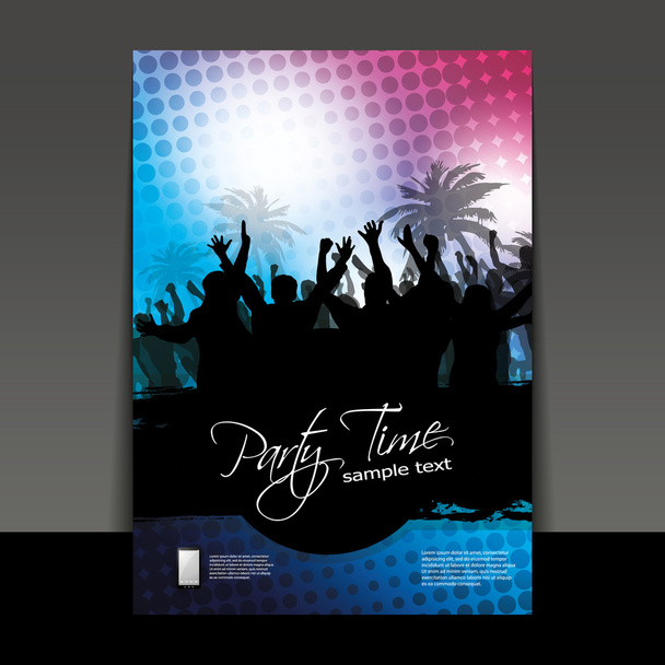 Flyer or Cover Design - Party Time - Vector, imagen