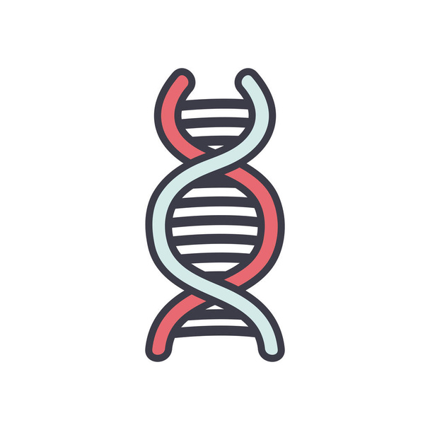 Ikona DNA, płaski styl - Wektor, obraz