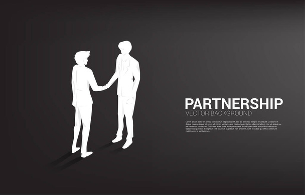 Силуэт рукопожатия бизнесмена. Концепция партнерства и сотрудничества в коллективной работе
. - Вектор,изображение