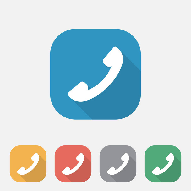 Flat Icon Telefonschild - Vektor, Bild