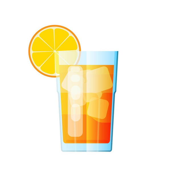 juice orange fresh glass vector citrus design - Вектор,изображение