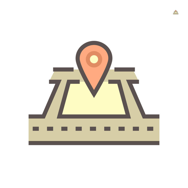 Land gps location point vector icon design, 48X48 pixel perfect and editable stroke. - Vector, Image