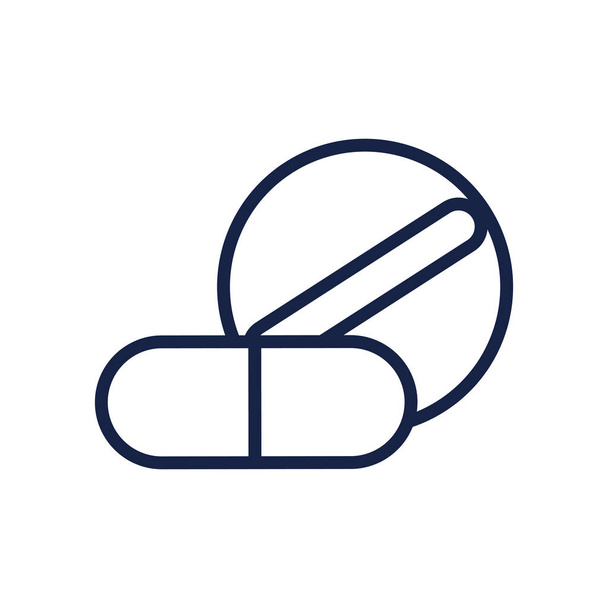 Medikamententabletten-Symbol, Linienstil - Vektor, Bild