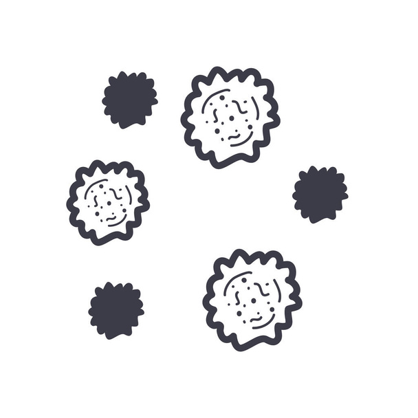 icono de símbolos de virus, estilo de línea
 - Vector, imagen
