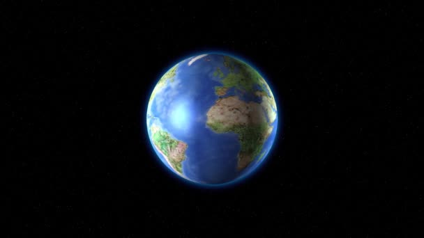 The earths globe rotates in space - Footage, Video