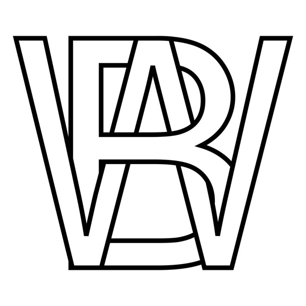 Logotipo signo bw wb icono signo dos letras entrelazadas b, w vector logo bw, wb letras mayúsculas patrón alfabeto b, w
 - Vector, Imagen