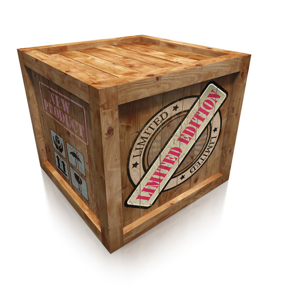 limited edition sign on wooden box crate - Photo, Image