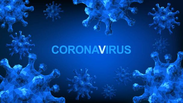 Εικονογραφήσεις έννοια coronavirus COVID-19. Εικονογράφηση διανύσματος. φόντο με 3d ιό - Διάνυσμα, εικόνα