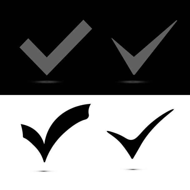 Checkmark icons set, symbol on background. - Vector, Image