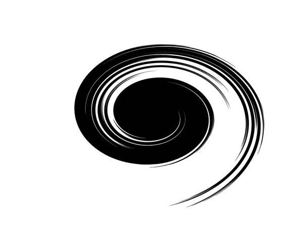    Abstract spiral element in irregular, random fashion. Geometric hypnotic vortex. Abstract black and white background                                     - Photo, Image