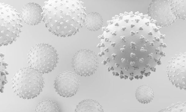 coronavirus white illustration 3d rendering - Valokuva, kuva