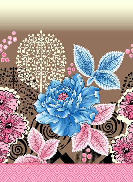 tessile indiano floreale bordo disegno sfondo
 - Foto, immagini