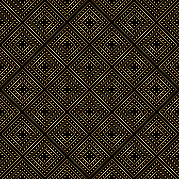 Goud en zwart patroon. Naadloze luxe achtergrond - Vector, afbeelding