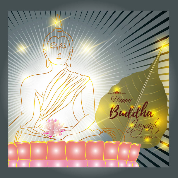 Векторна ілюстрація індійського свята з текстом Buddha Jayanti означає Будда Джаянті - Вектор, зображення