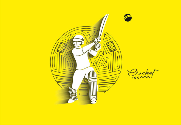Cricket Banner Schlagmann Meisterschaft Hintergrund. Verwendung für Cover, Poster, Vorlage, Broschüre, Dekoration, Flyer, Banner. - Vektor, Bild