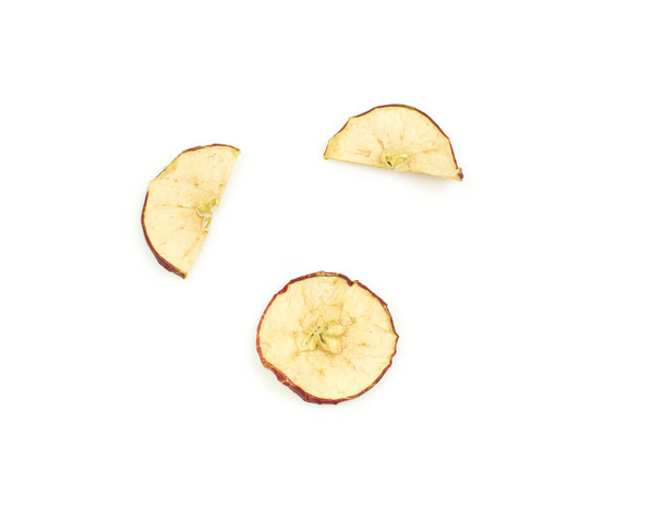 Dried Apple slices isolated on a white background - Photo, image