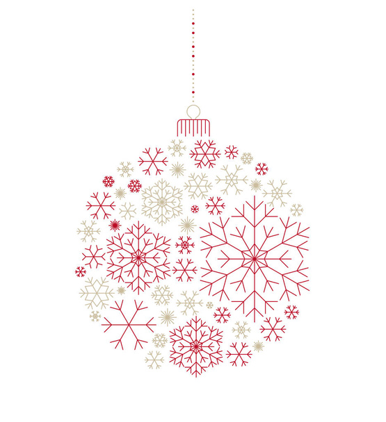 Χριστουγεννιάτικες μπάλες από πολύχρωμες νιφάδες χιονιού - Διάνυσμα, εικόνα